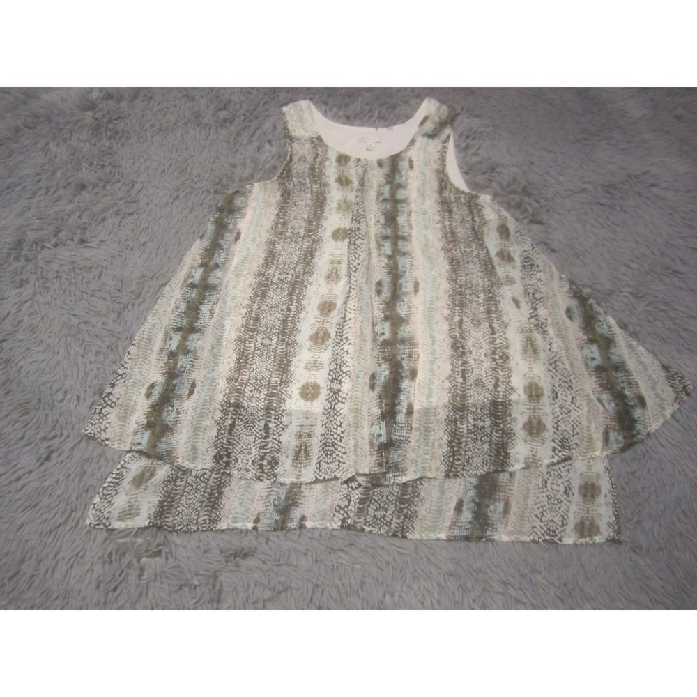 CATO Blouse Womens Medium Green Sleeveless Polyester Blend Top